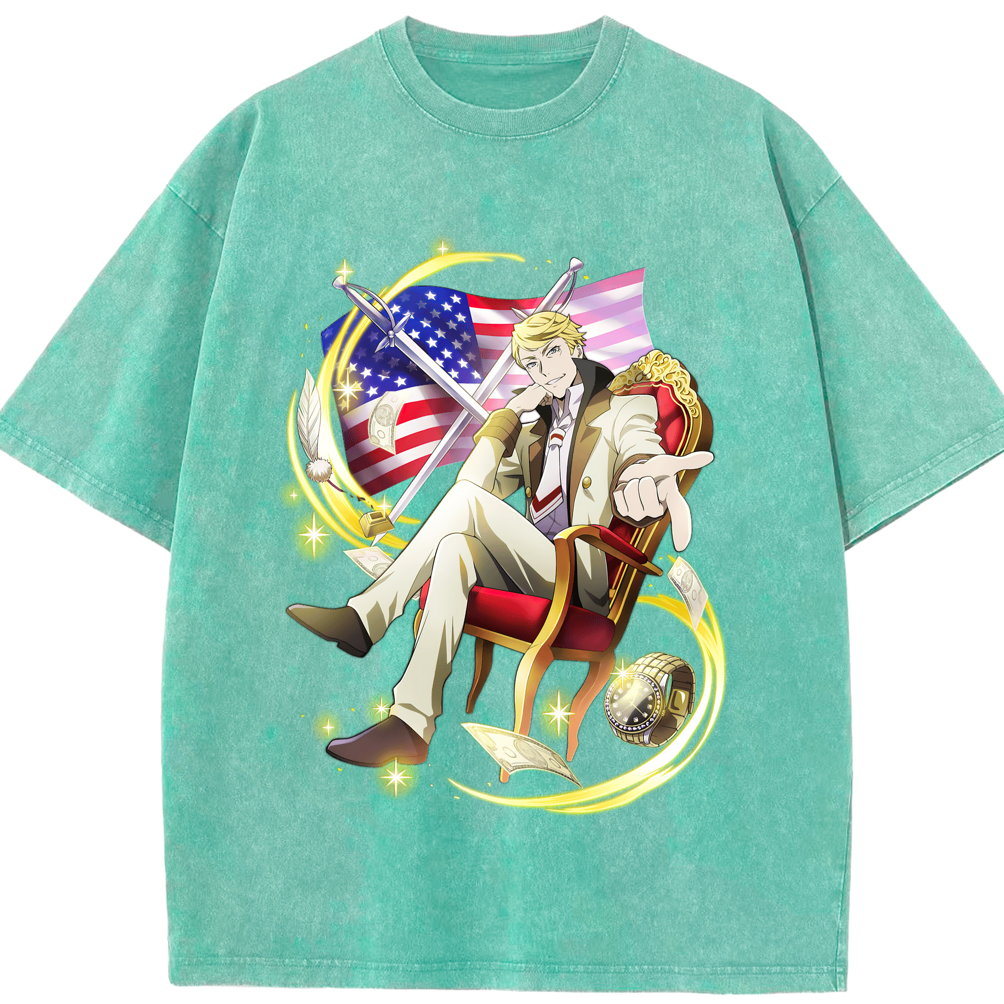 （画像用） 文豪ストレイドッグス Bungo Stray Dogs 綿100% ヴィンテージ風 半袖Tシャツ（フロントプリント）